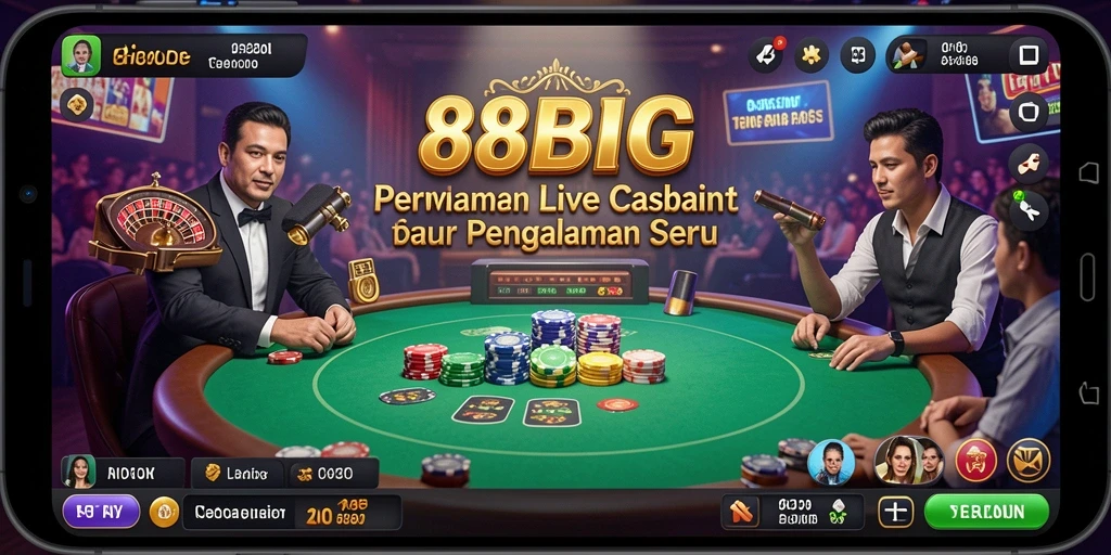 Tampilan menarik dari permainan Live Casino di 88BIG dengan dealer langsung.