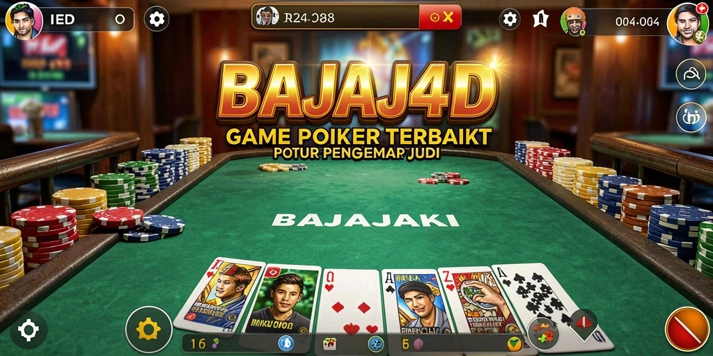 Tampilan gameplay Poker yang menegangkan di BAJAJ4D.