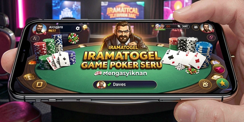 Screenshot utama IRAMATOGEL menampilkan aksi seru dalam permainan Poker.