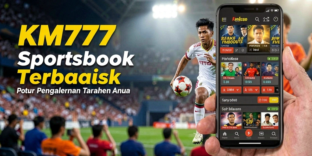 Tampilan utama KM777 dengan berbagai opsi taruhan Sportsbook.