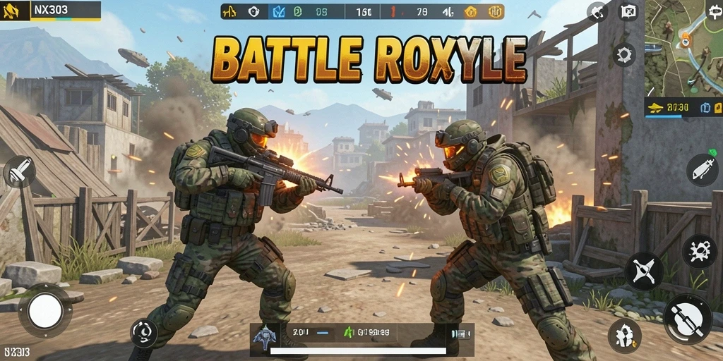 Tampilan gameplay seru dalam pertarungan Battle Royale.
