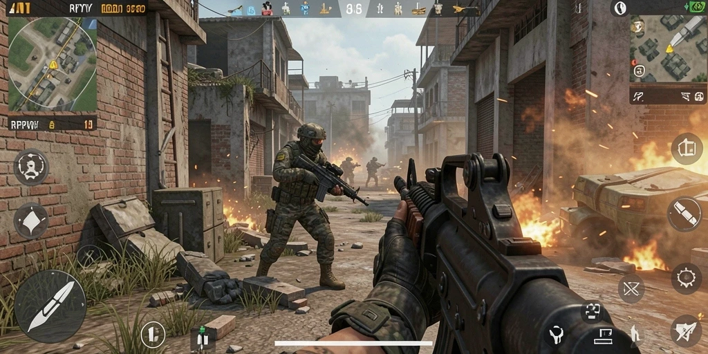 Screenshot utama RPYYY menampilkan aksi seru dalam gameplay FPS.