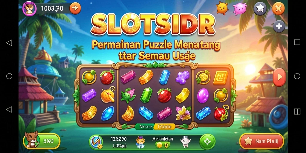 Tampilan gameplay SLOTSIDR yang penuh warna dan menantang.